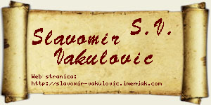 Slavomir Vakulović vizit kartica